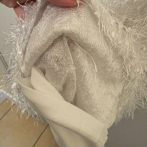 Lulus white feather fringe mini dress size xs homecoming party dress - Picture 5 of 9